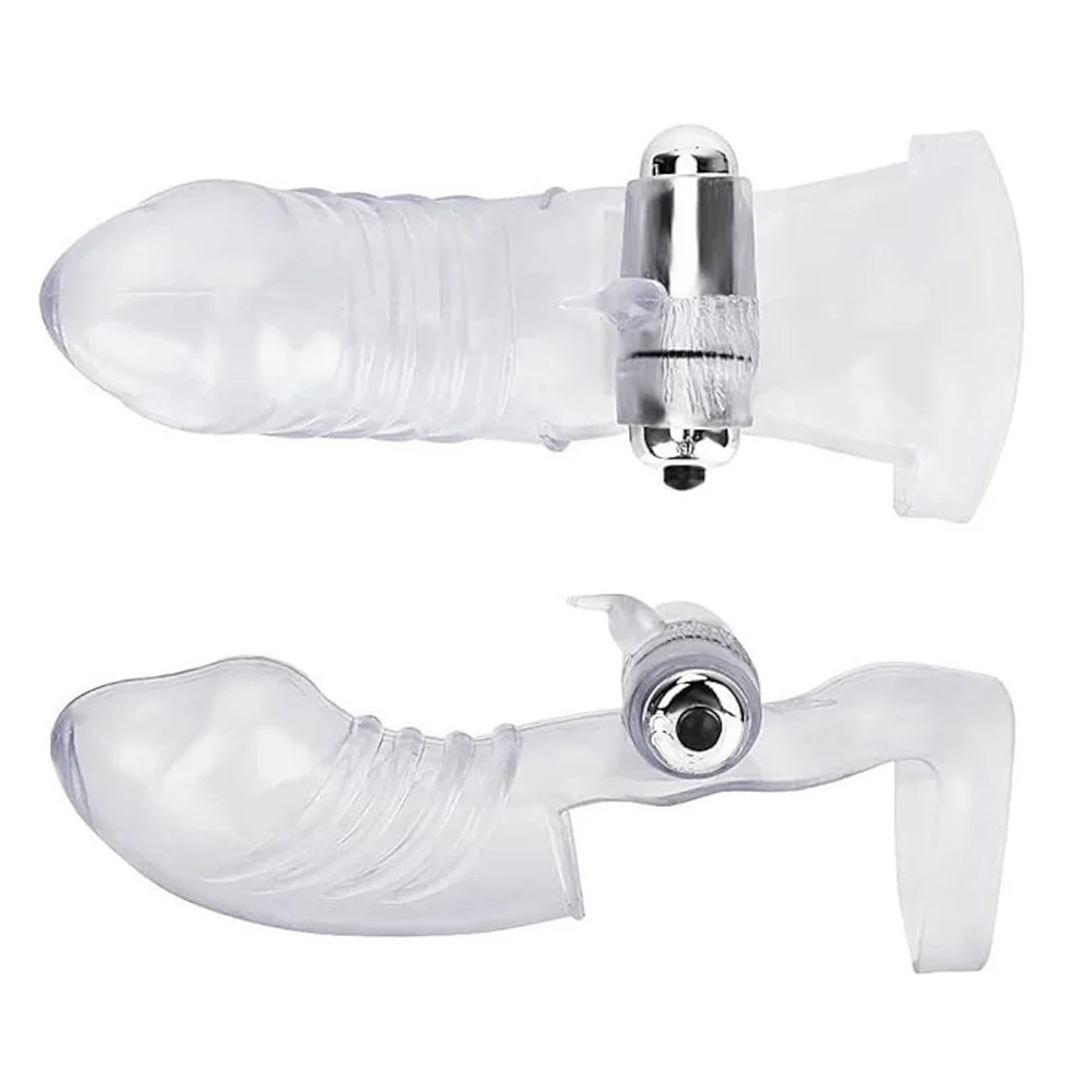 Capa Para Dois Dedos Confeccionada Com Estimulador Clitoniano E Capsula Vibratoria Com 10 Vibracoes - imagem do produto