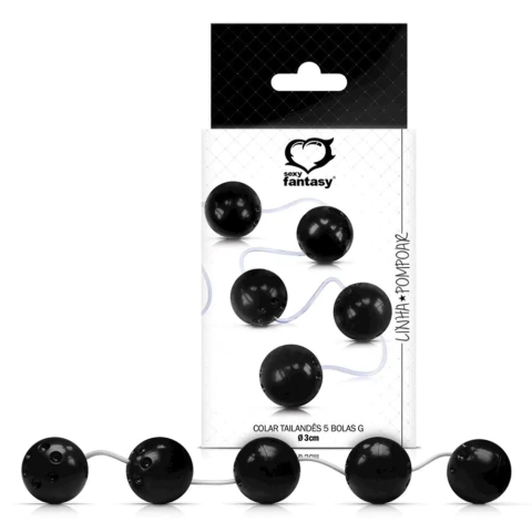 Colar Tailandes 5 Bolas Tamanho M - imagem do produto