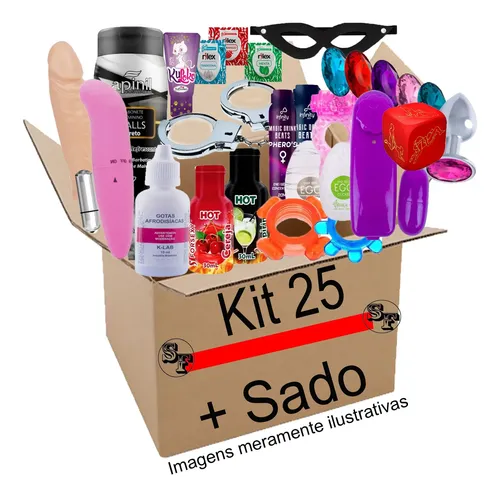 Kit Sexshop C/ Cinta Peniana 25 Itens Eroticos Revenda Atacado - imagem do produto