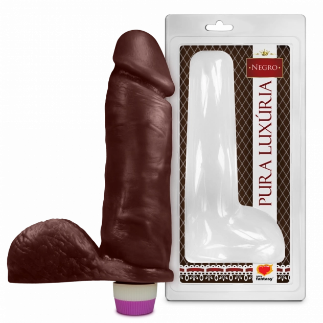 Pênis Realístico Vibrador Escroto - 17,5x4cm - 1641C.B - imagem do produto
