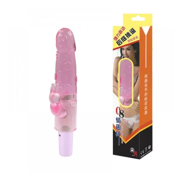 Vibrador Bastao Com Capa Removivel E Estimulador Clitoriano Coelho Vb031 - imagem do produto